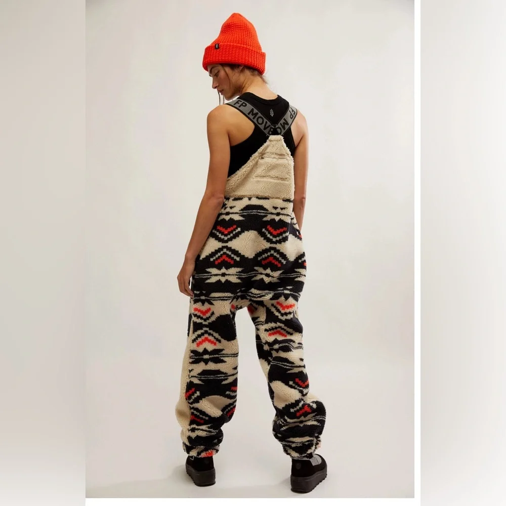NWT FREE PEOPLE- Hit The Slopes Printed Salopette/Black Fairisle Combo SIZE: S - Picture 4 of 5